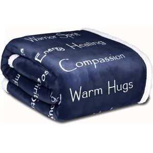 NWT BLANKET Compassion Strength Get Well Gift Blanket (50 x 65 Navy Blue)